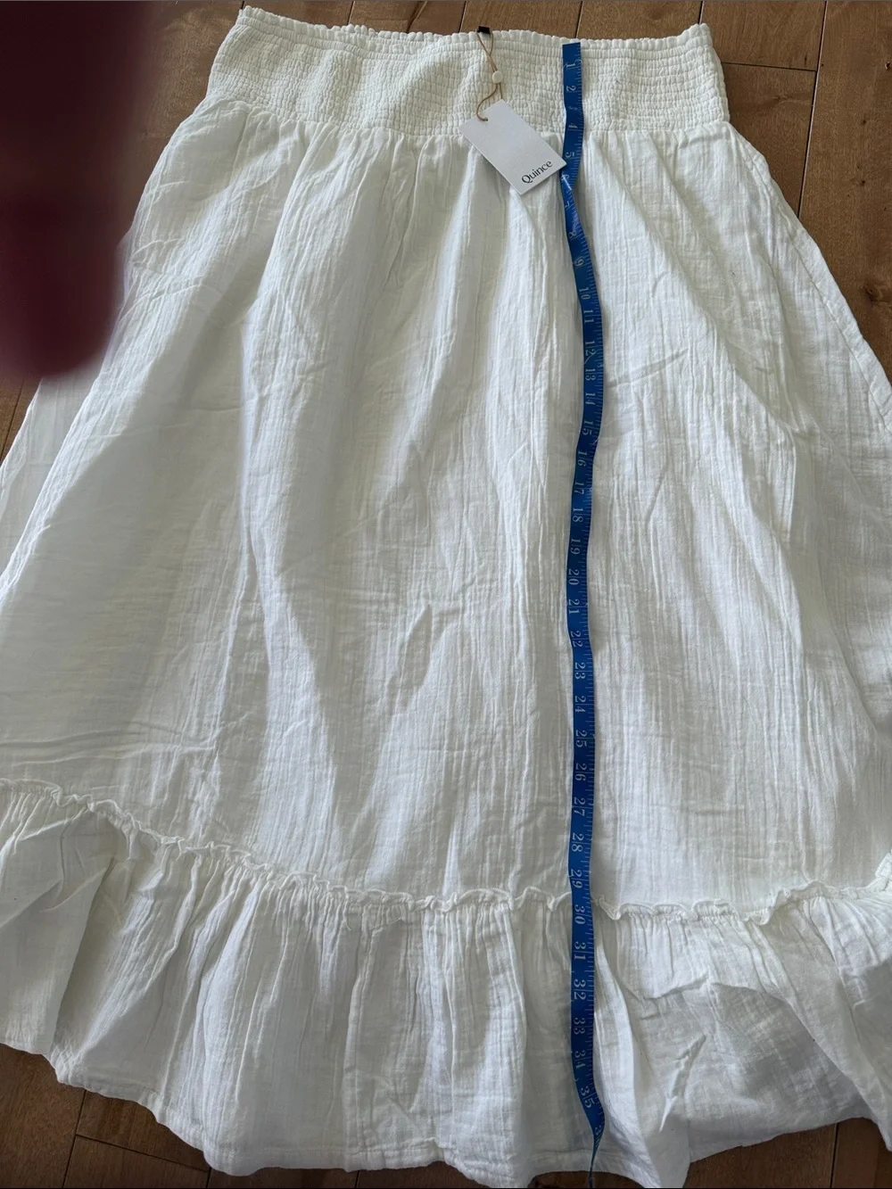 Quince White Midi Ruffle Hem Skirt Cotton - Picture 4 of 6